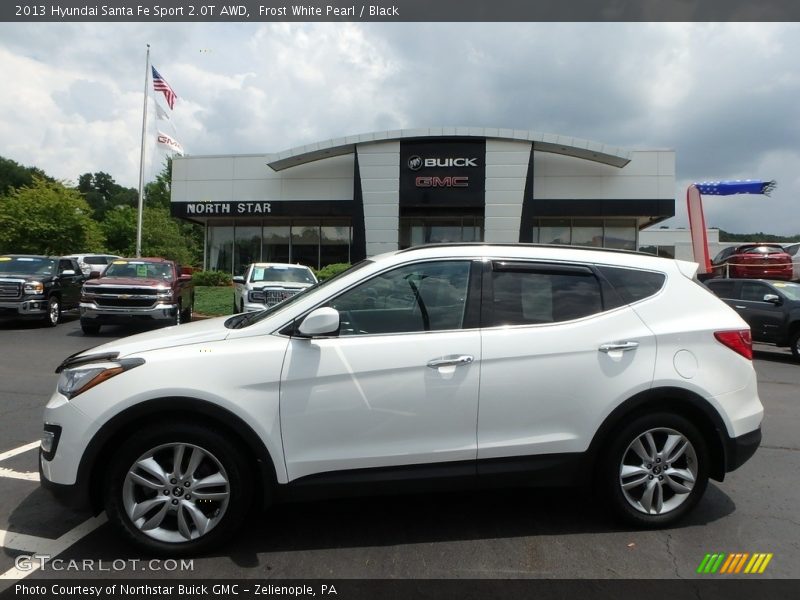 Frost White Pearl / Black 2013 Hyundai Santa Fe Sport 2.0T AWD