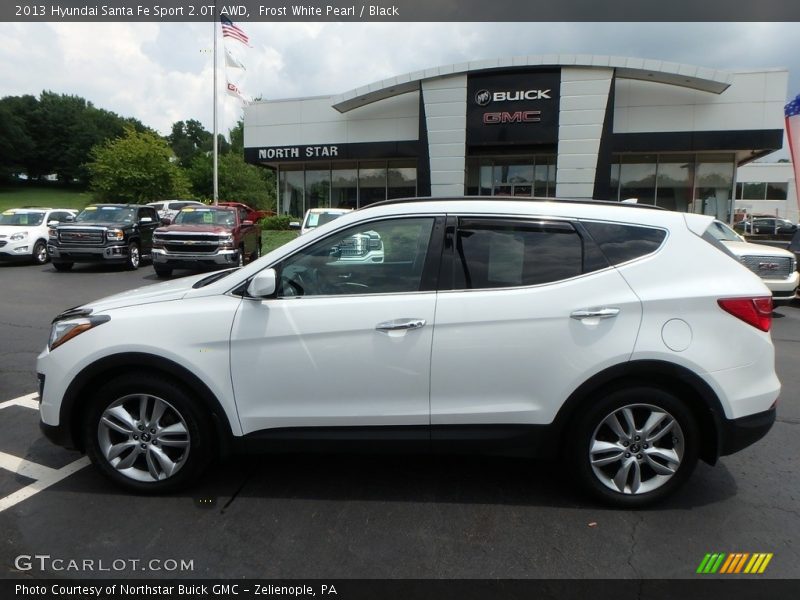 Frost White Pearl / Black 2013 Hyundai Santa Fe Sport 2.0T AWD