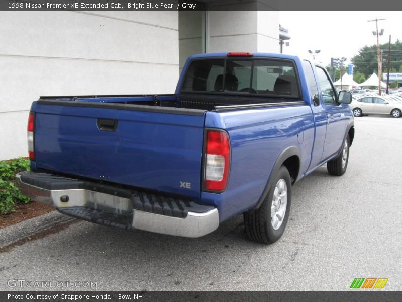 Bright Blue Pearl / Gray 1998 Nissan Frontier XE Extended Cab