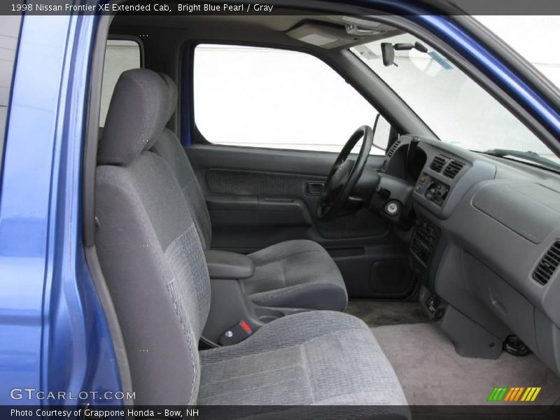 Bright Blue Pearl / Gray 1998 Nissan Frontier XE Extended Cab
