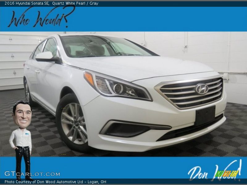 Quartz White Pearl / Gray 2016 Hyundai Sonata SE