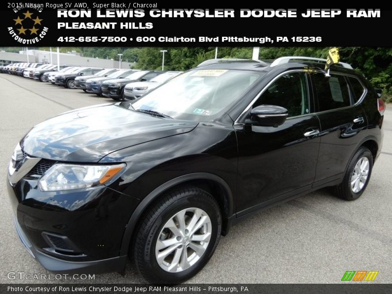 Super Black / Charcoal 2015 Nissan Rogue SV AWD