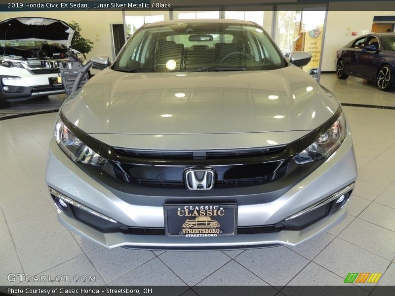 Lunar Silver Metallic / Black 2019 Honda Civic EX Sedan