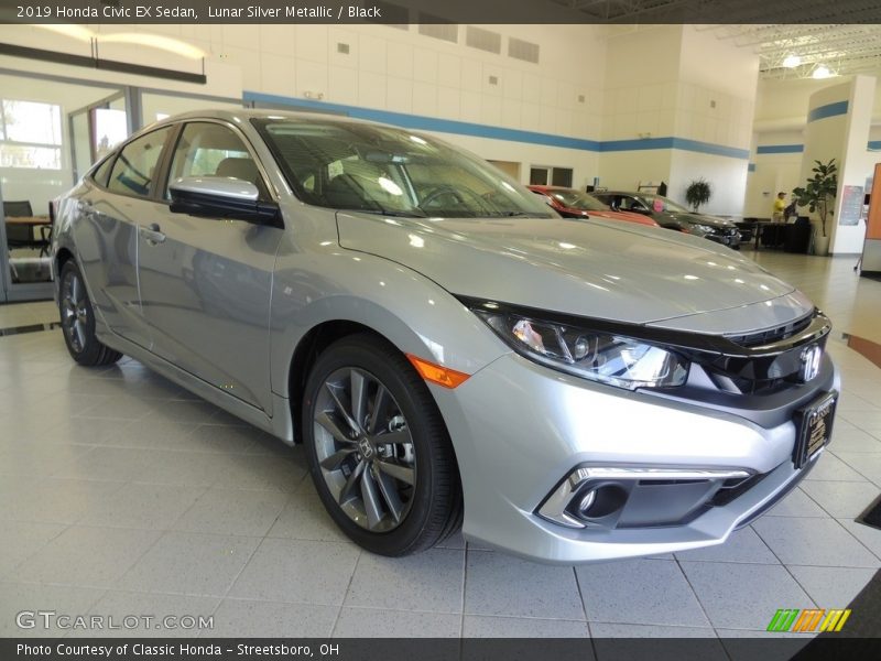 Lunar Silver Metallic / Black 2019 Honda Civic EX Sedan