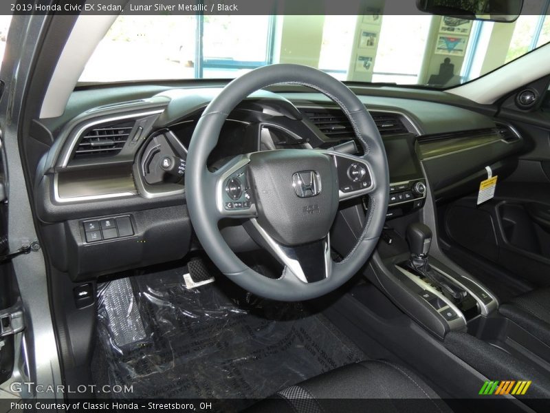 Lunar Silver Metallic / Black 2019 Honda Civic EX Sedan