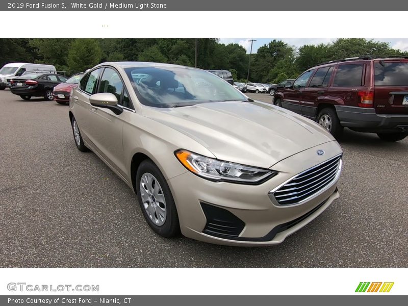 White Gold / Medium Light Stone 2019 Ford Fusion S