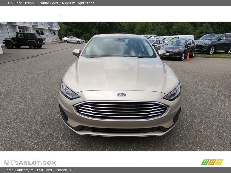 White Gold / Medium Light Stone 2019 Ford Fusion S