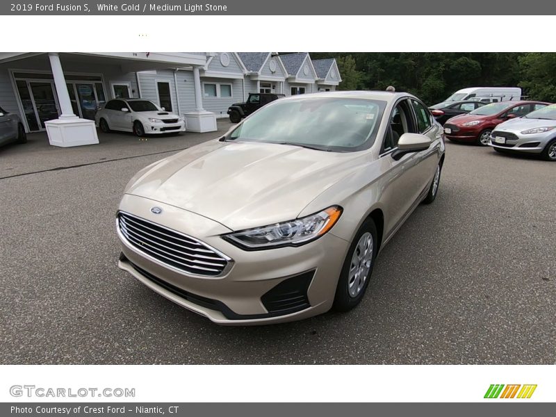 White Gold / Medium Light Stone 2019 Ford Fusion S