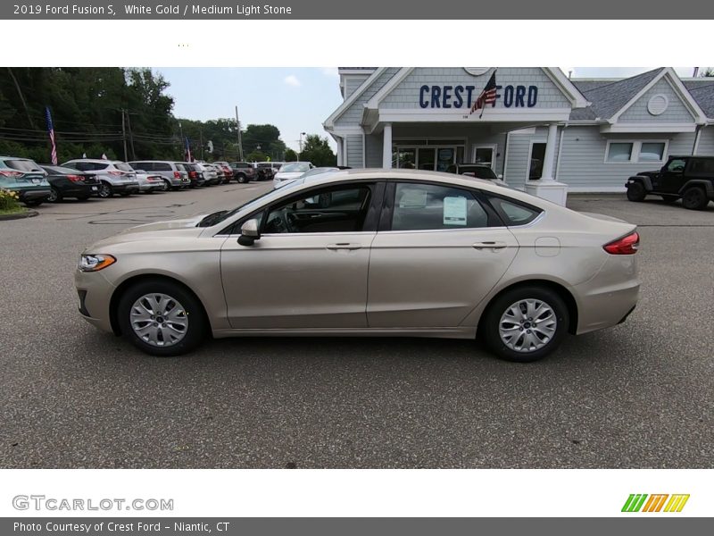 White Gold / Medium Light Stone 2019 Ford Fusion S