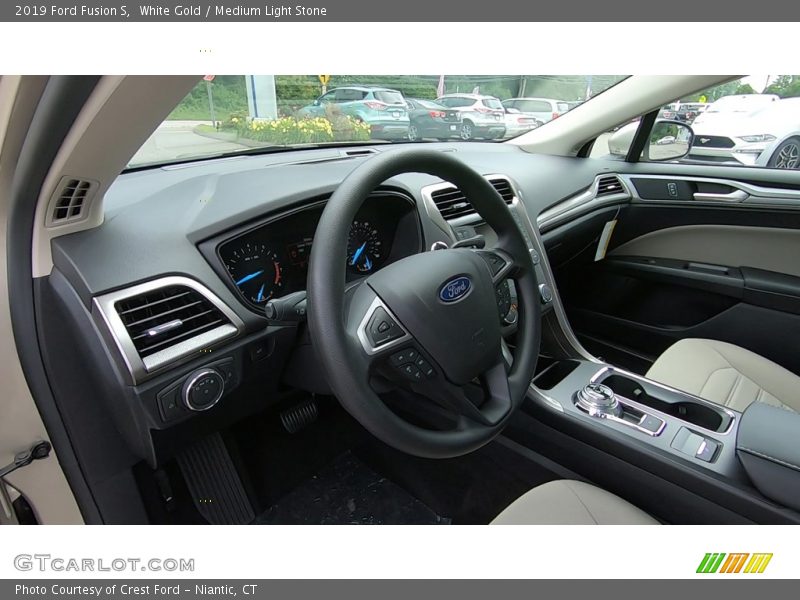 White Gold / Medium Light Stone 2019 Ford Fusion S
