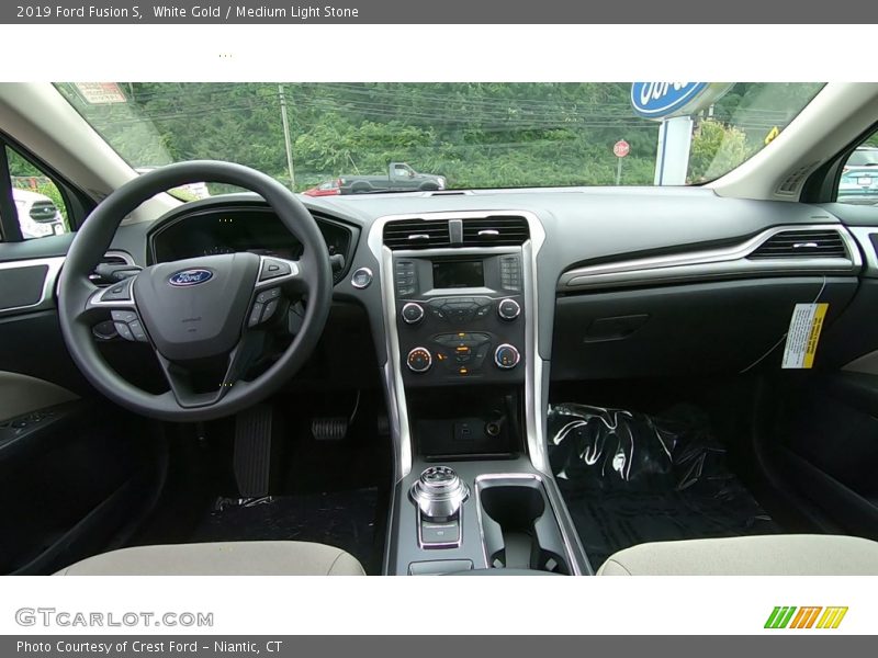 White Gold / Medium Light Stone 2019 Ford Fusion S