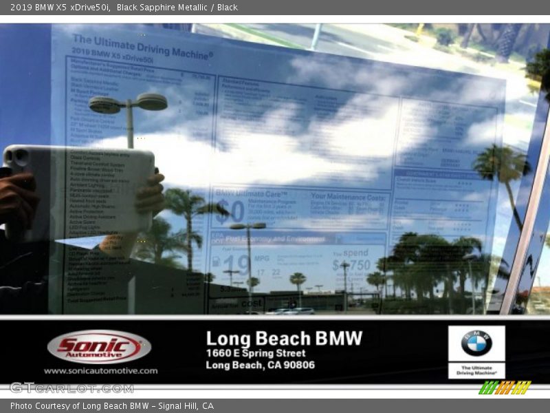 Black Sapphire Metallic / Black 2019 BMW X5 xDrive50i