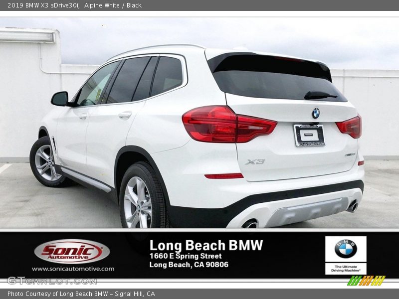 Alpine White / Black 2019 BMW X3 sDrive30i