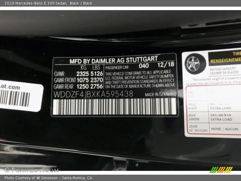 Black / Black 2019 Mercedes-Benz E 300 Sedan