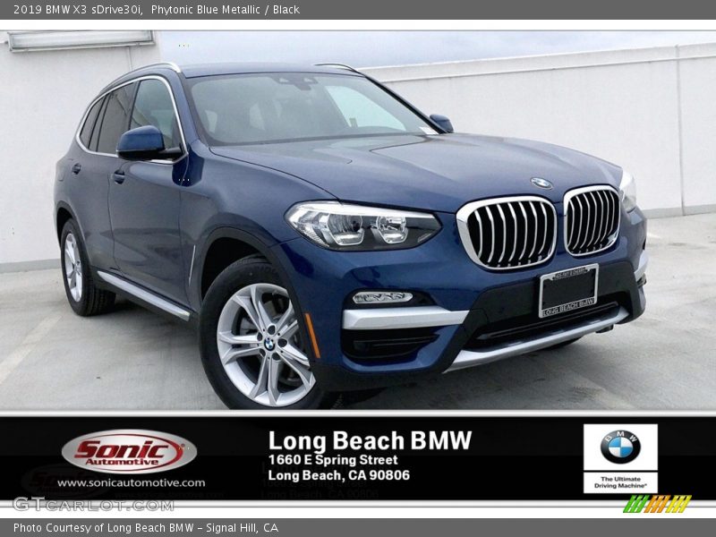 Phytonic Blue Metallic / Black 2019 BMW X3 sDrive30i
