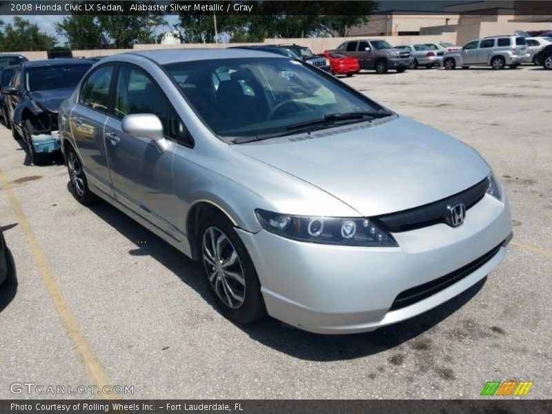 Alabaster Silver Metallic / Gray 2008 Honda Civic LX Sedan