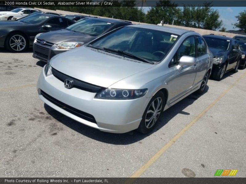 Alabaster Silver Metallic / Gray 2008 Honda Civic LX Sedan