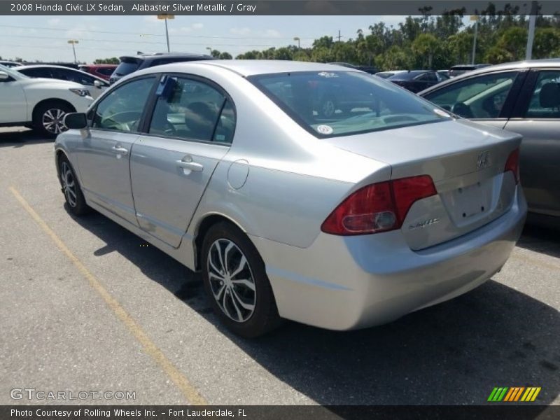 Alabaster Silver Metallic / Gray 2008 Honda Civic LX Sedan