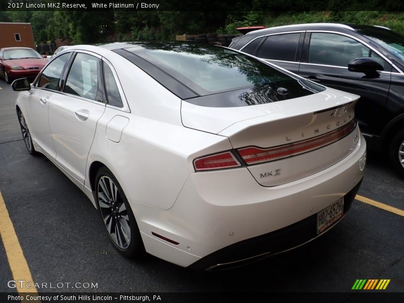 White Platinum / Ebony 2017 Lincoln MKZ Reserve