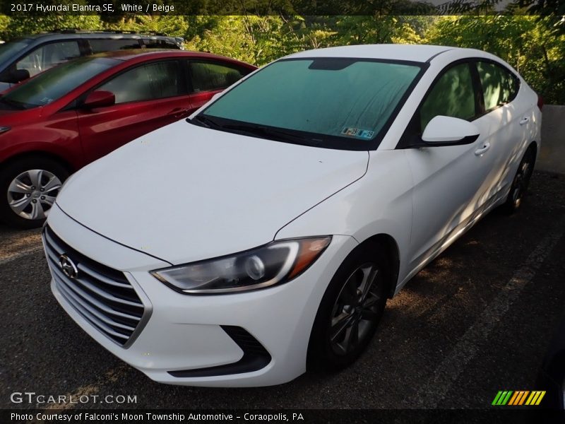 White / Beige 2017 Hyundai Elantra SE