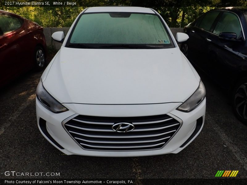 White / Beige 2017 Hyundai Elantra SE