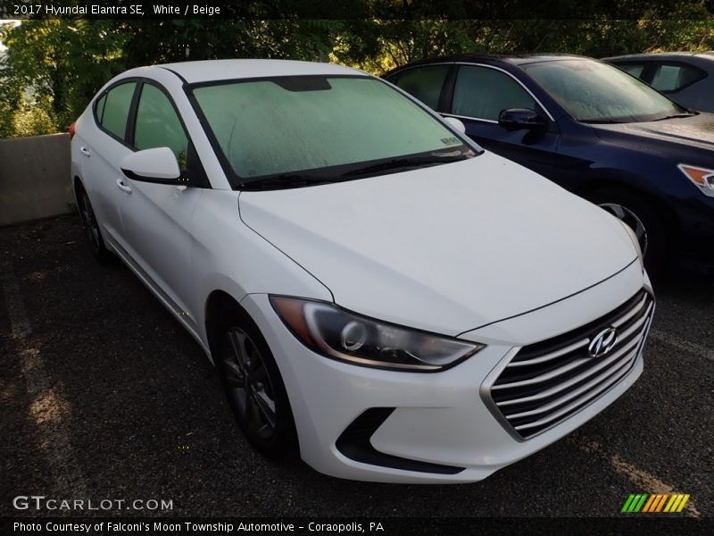 White / Beige 2017 Hyundai Elantra SE
