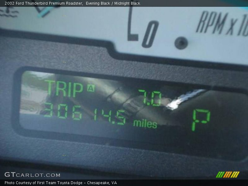 Evening Black / Midnight Black 2002 Ford Thunderbird Premium Roadster
