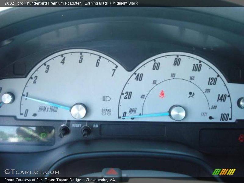 Evening Black / Midnight Black 2002 Ford Thunderbird Premium Roadster