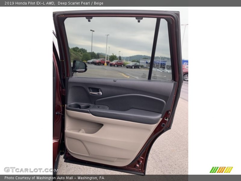 Deep Scarlet Pearl / Beige 2019 Honda Pilot EX-L AWD