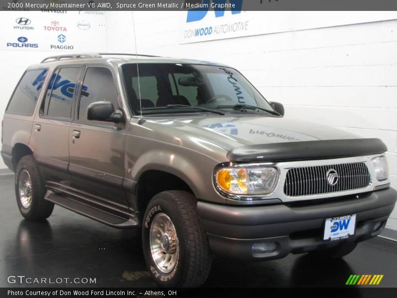 Spruce Green Metallic / Medium Graphite 2000 Mercury Mountaineer V8 AWD