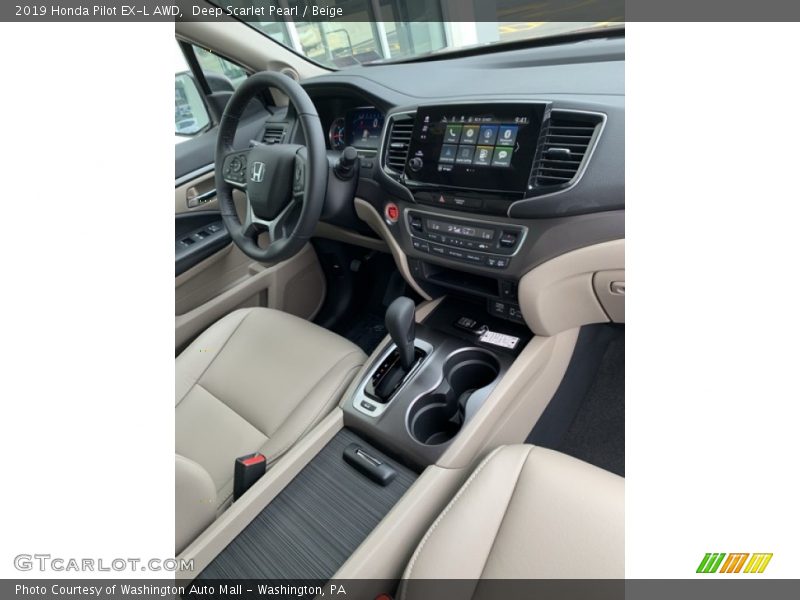 Deep Scarlet Pearl / Beige 2019 Honda Pilot EX-L AWD