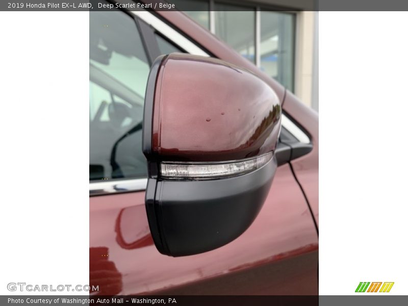 Deep Scarlet Pearl / Beige 2019 Honda Pilot EX-L AWD