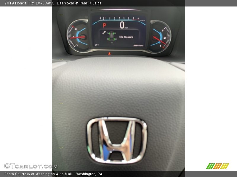 Deep Scarlet Pearl / Beige 2019 Honda Pilot EX-L AWD