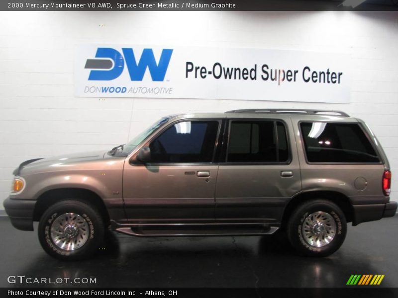 Spruce Green Metallic / Medium Graphite 2000 Mercury Mountaineer V8 AWD