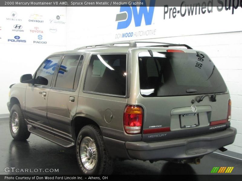 Spruce Green Metallic / Medium Graphite 2000 Mercury Mountaineer V8 AWD
