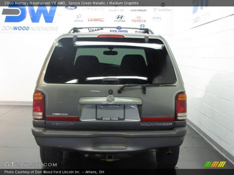 Spruce Green Metallic / Medium Graphite 2000 Mercury Mountaineer V8 AWD