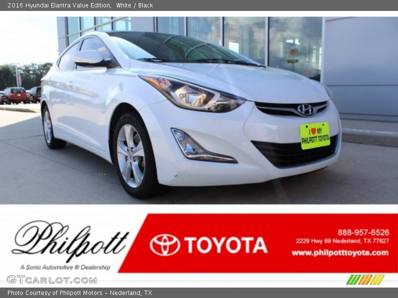 White / Black 2016 Hyundai Elantra Value Edition