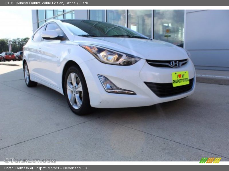 White / Black 2016 Hyundai Elantra Value Edition