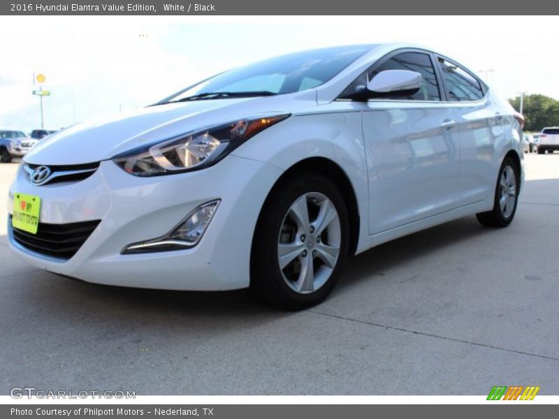 White / Black 2016 Hyundai Elantra Value Edition