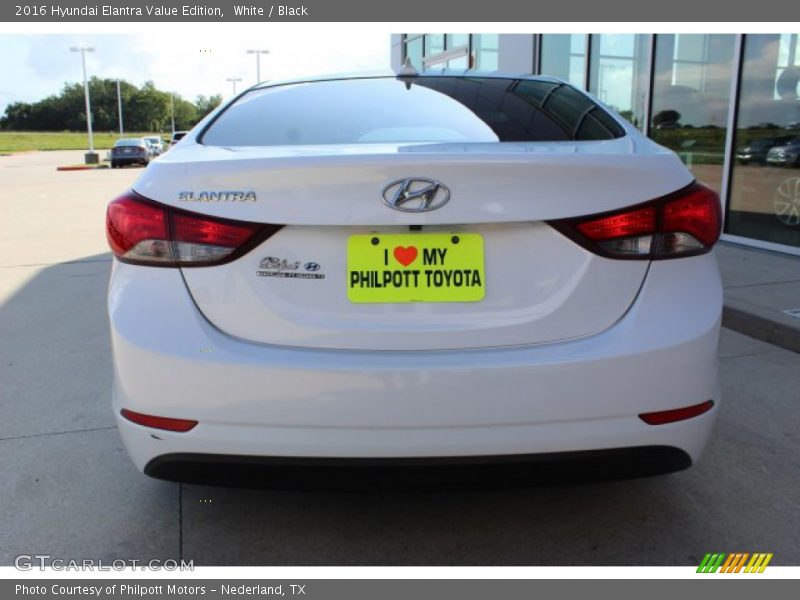 White / Black 2016 Hyundai Elantra Value Edition