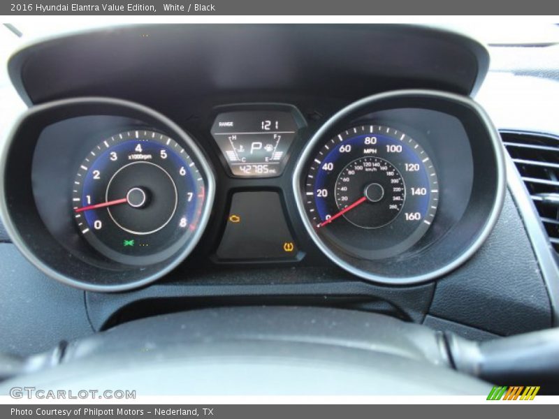 White / Black 2016 Hyundai Elantra Value Edition