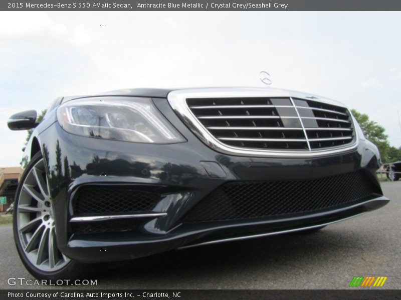 Anthracite Blue Metallic / Crystal Grey/Seashell Grey 2015 Mercedes-Benz S 550 4Matic Sedan