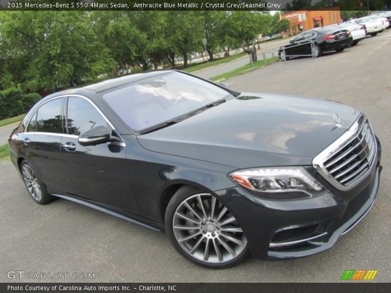 Anthracite Blue Metallic / Crystal Grey/Seashell Grey 2015 Mercedes-Benz S 550 4Matic Sedan