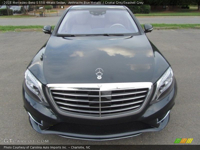 Anthracite Blue Metallic / Crystal Grey/Seashell Grey 2015 Mercedes-Benz S 550 4Matic Sedan