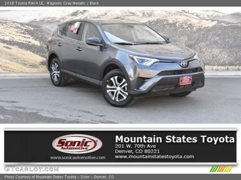 Magnetic Gray Metallic / Black 2018 Toyota RAV4 LE