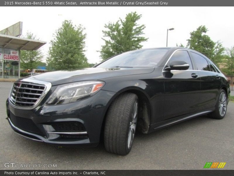 Anthracite Blue Metallic / Crystal Grey/Seashell Grey 2015 Mercedes-Benz S 550 4Matic Sedan