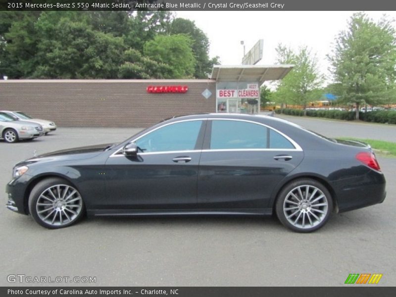 Anthracite Blue Metallic / Crystal Grey/Seashell Grey 2015 Mercedes-Benz S 550 4Matic Sedan