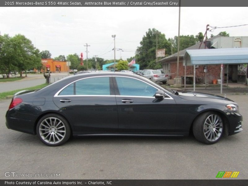 Anthracite Blue Metallic / Crystal Grey/Seashell Grey 2015 Mercedes-Benz S 550 4Matic Sedan