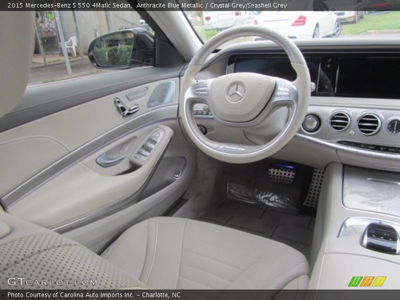 Anthracite Blue Metallic / Crystal Grey/Seashell Grey 2015 Mercedes-Benz S 550 4Matic Sedan