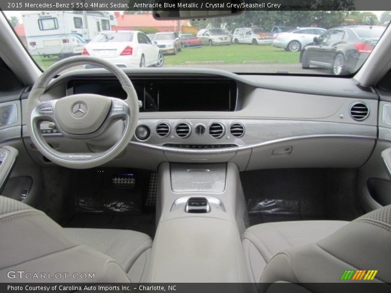 Anthracite Blue Metallic / Crystal Grey/Seashell Grey 2015 Mercedes-Benz S 550 4Matic Sedan